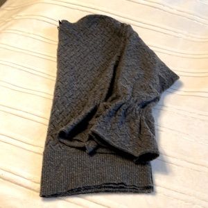Lane Bryant Gray Crochet Ruffle Tie Sleeve Sweater